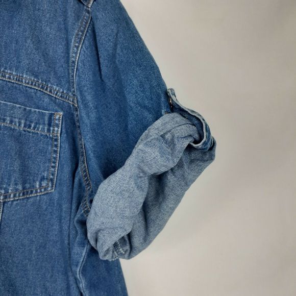 BLUE J. Vtg Button down Shirt Dress Roll Tab Sz 2X - Picture 5 of 10